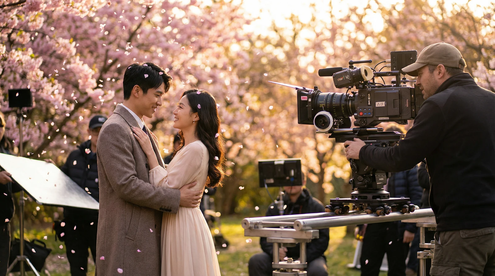 丝瓜视频萝莉岛栏目樱花园浪漫场景拍摄花絮